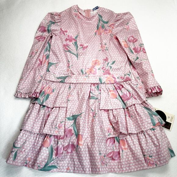 Polly Flinders vintage floral layered tulip 90s dress size 10 - Picture 1 of 6